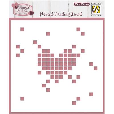 Nellie's Choice Stencil - Pixel Heart